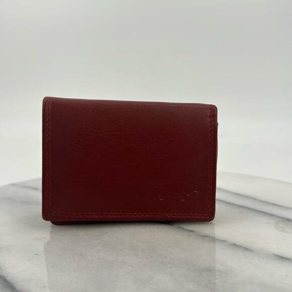 NWT ARRIGO deep blood red soft mini wallet - Picture 1 of 5
